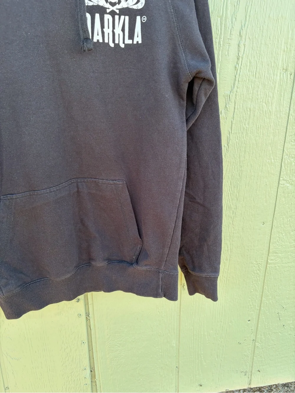 Darkla kinds Black Hooded Pullover Sweatshirt Size S